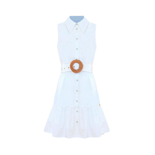 KOCCA Abito corto Abito Donna mini con bottoni e cintura Bianco P24-KOCCALOEREN-60001-S - Francavilla Moda
